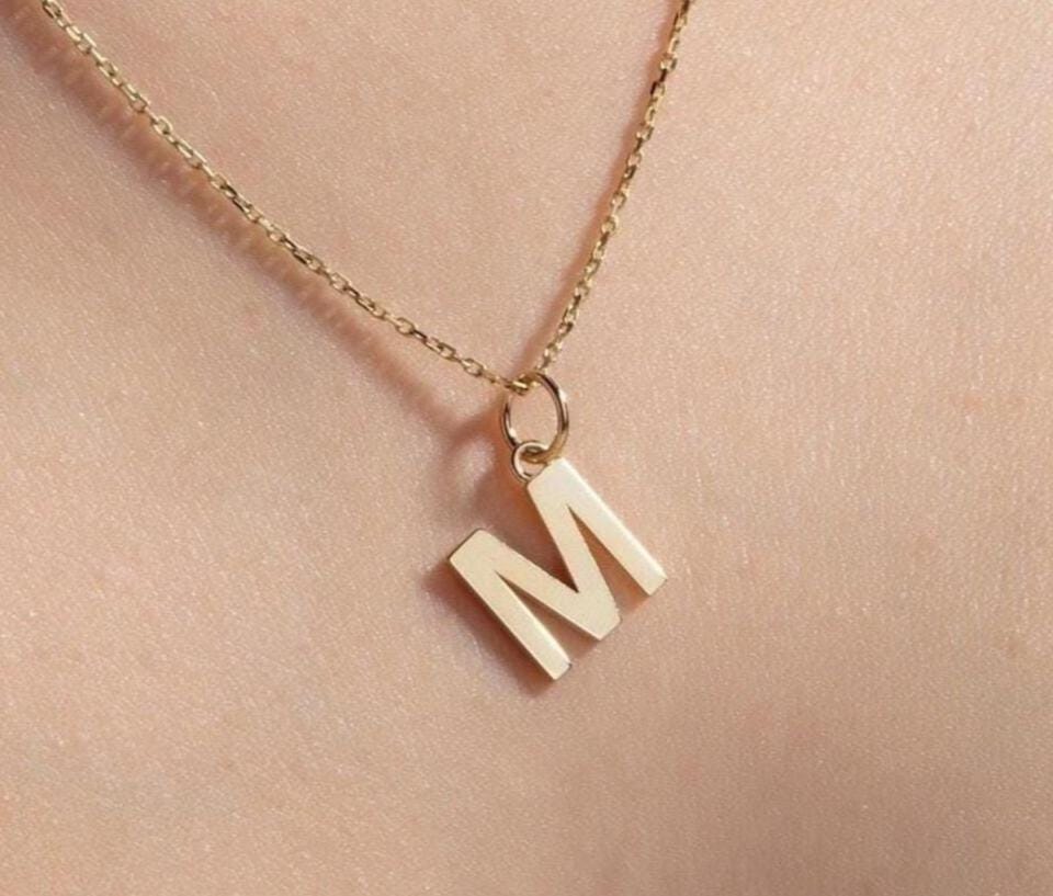 Gold Initial Letter Pendant