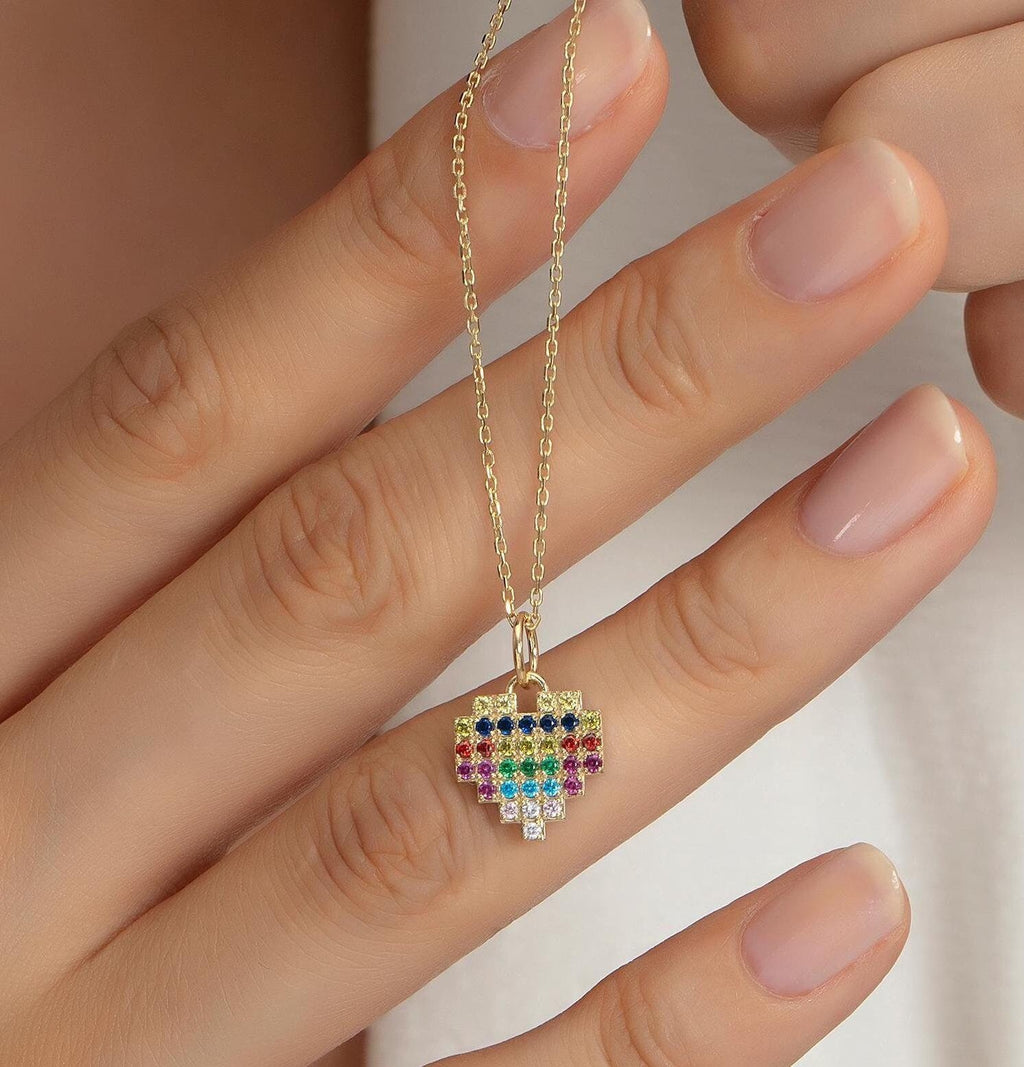 Gold Heart Shape Birthstone Pendant