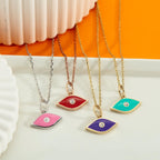 Gold Enamel Birthstone Evil Eye Pendant
