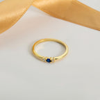 Dainty Center Stone Gold Birthstone Ring