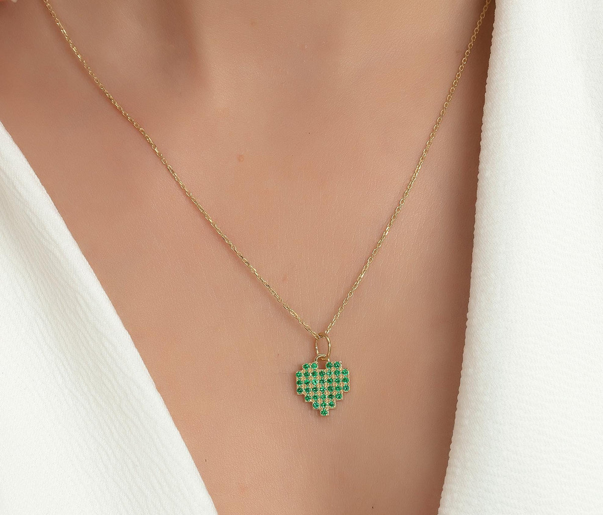 Gold Heart Shape Birthstone Pendant