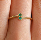 Duo Gold Couple Birthstone Ring