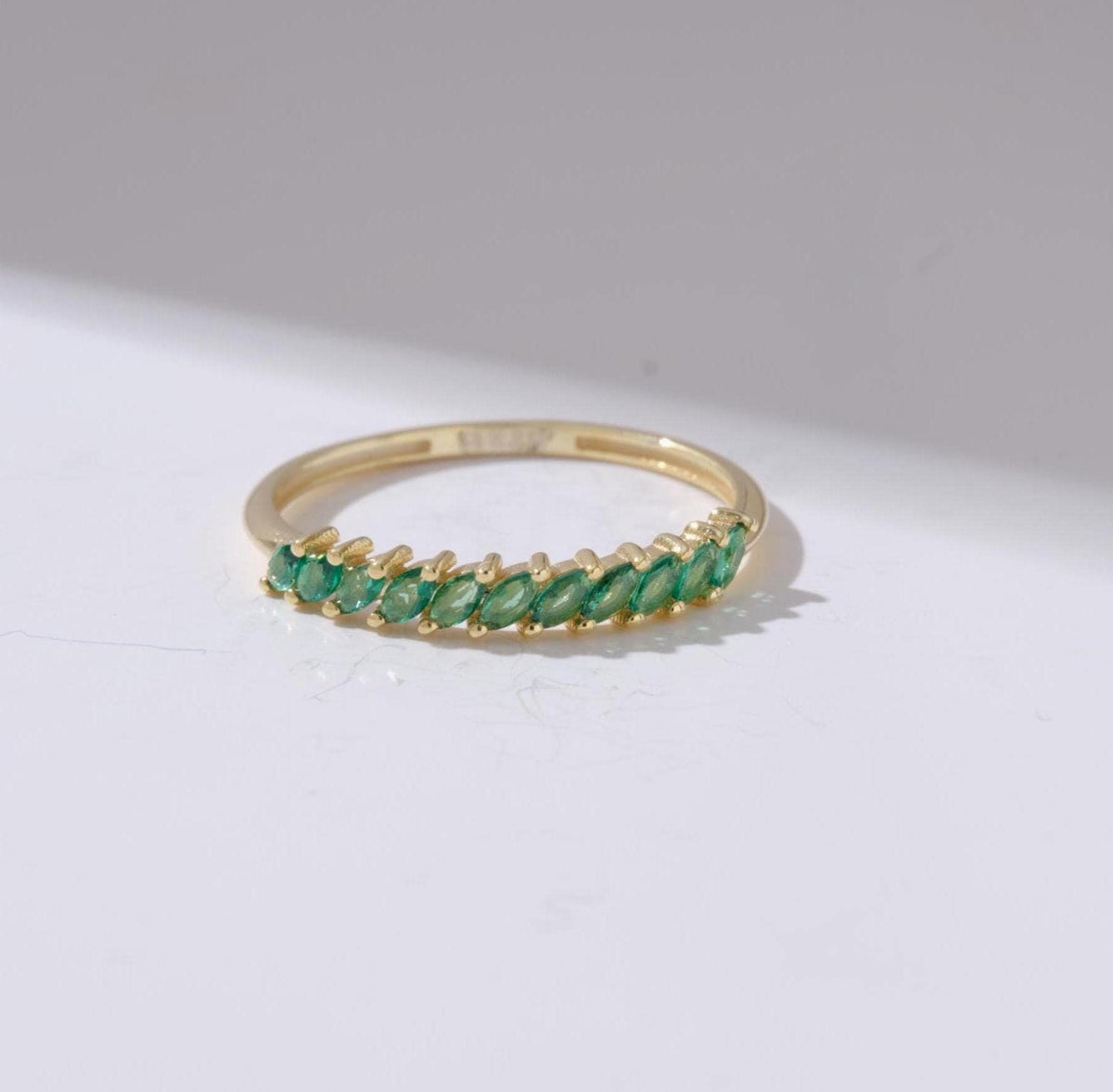 Marquise Band Gold Birthstone Ring