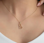 Gold Heart Body Cat Pendant