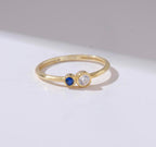 Couple Gold Birthstone Ring