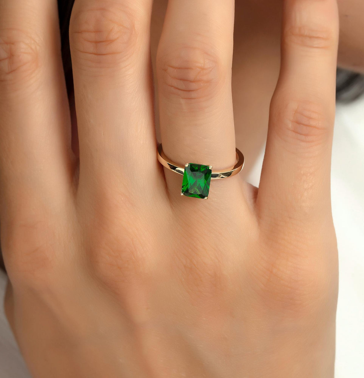 Single Stone Gold Birthstone Ring