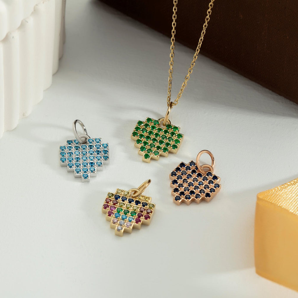 Gold Heart Shape Birthstone Pendant