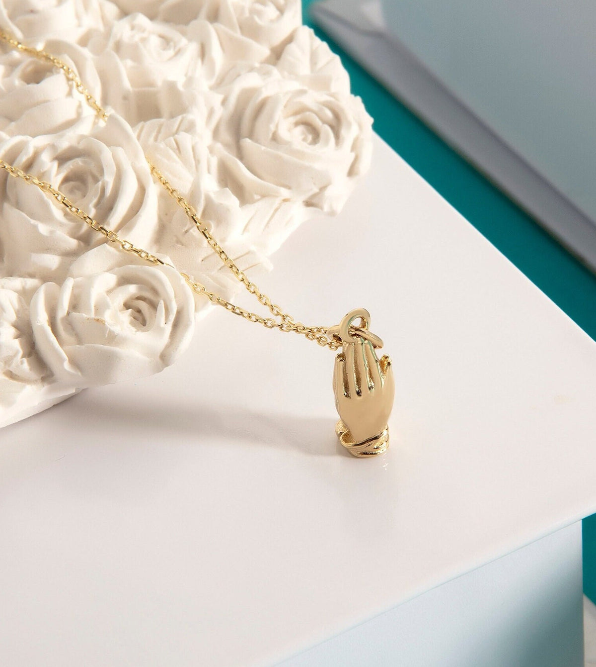 Gold Praying Hands Pendant
