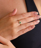 Gold Sunburst Halo Birthstone Ring