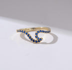 Wave Gold Birthstone Ring