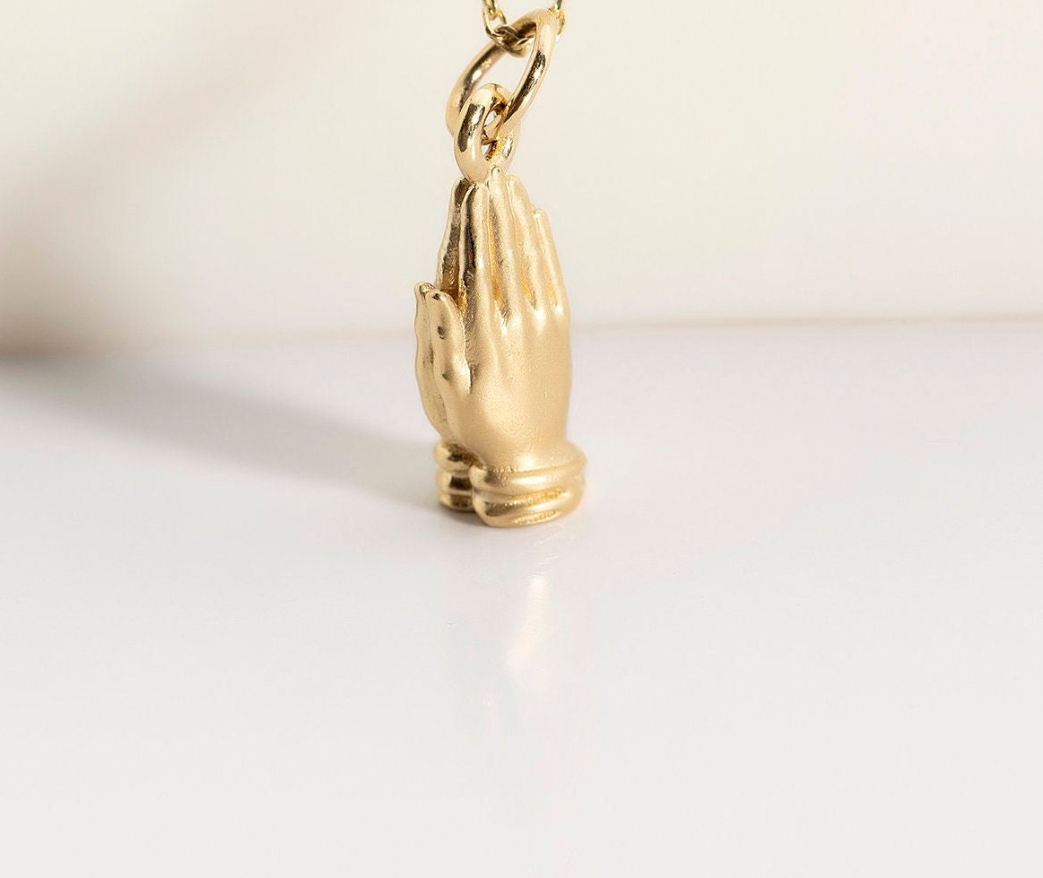 Gold Praying Hands Pendant
