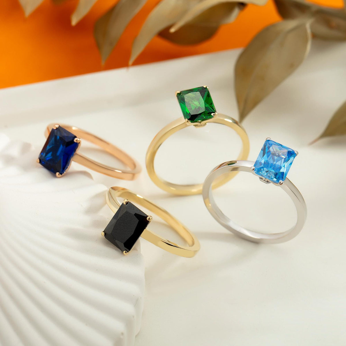 Single Stone Gold Birthstone Ring