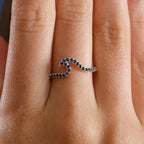 Wave Gold Birthstone Ring
