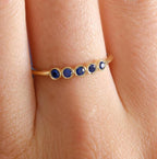 Dainty Round Cut Gold Birthstone Ring
