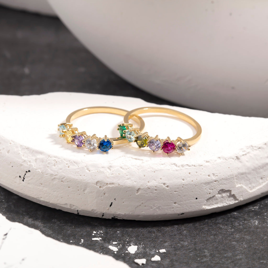 3mm Gold Birthstone Ring