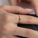 Gold Cluster Birthstone Ring