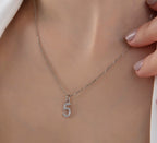 Gold Birthstone Number CZ Charm