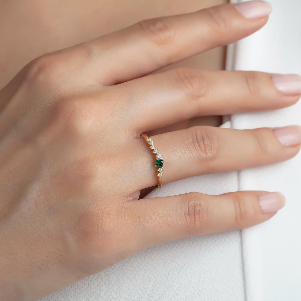 Gold Cluster Birthstone Ring