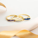 5 Stone Gold Birthstone Ring