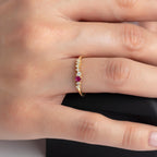 Gold Cluster Birthstone Ring