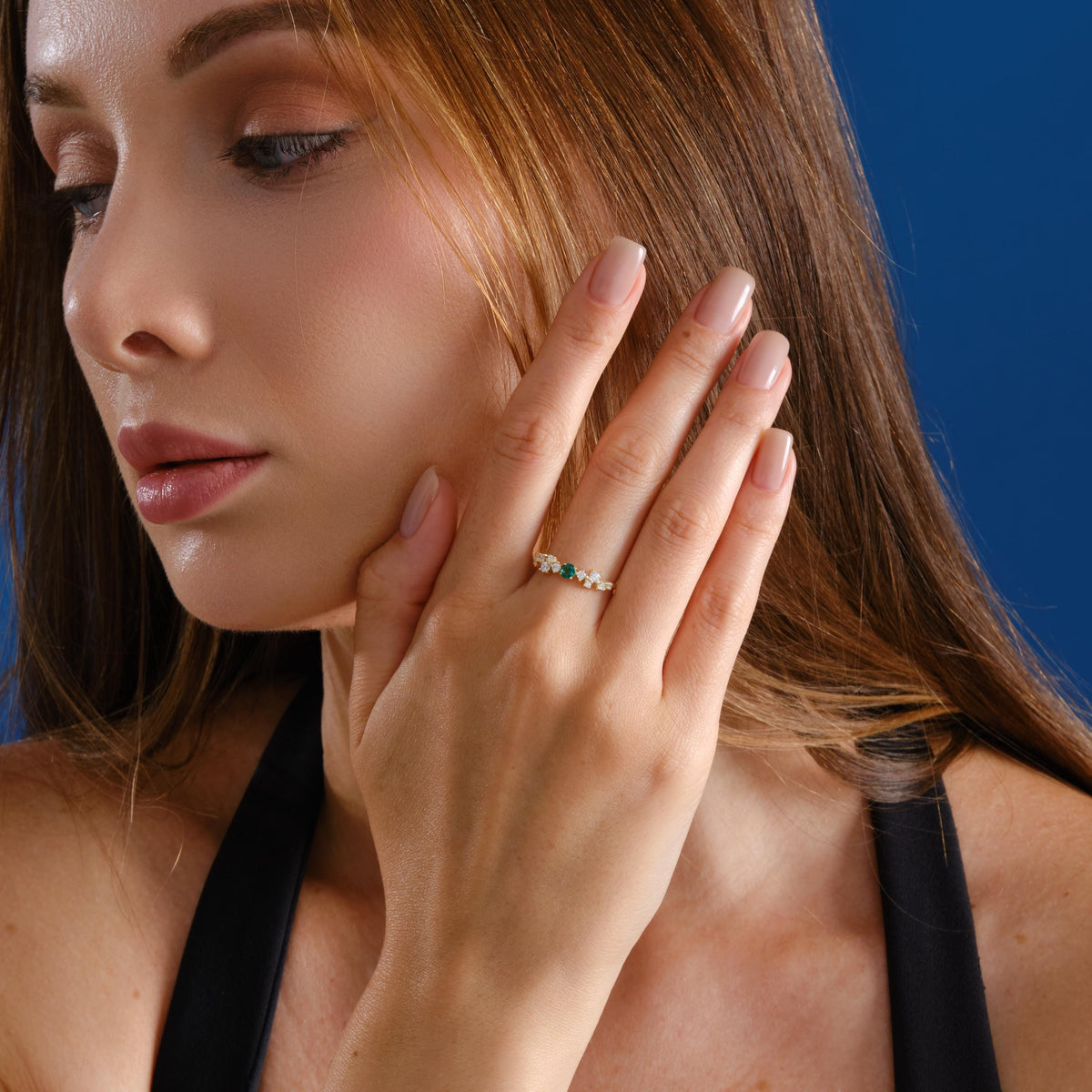 Oval Center Stone Gold Birthstone Ring