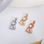 Gold Heart Body Cat Pendant
