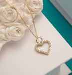 Gold CZ Heart Pendant