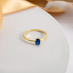 Gold Oval Cut Birthstone Ring