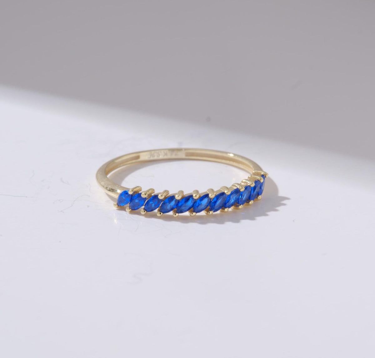 Marquise Band Gold Birthstone Ring