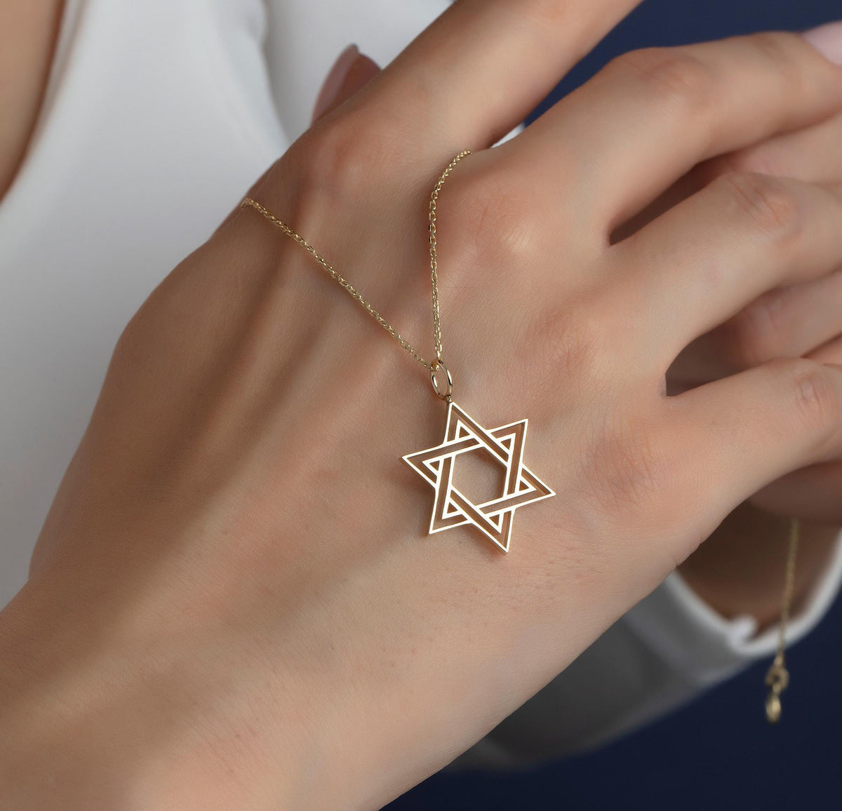 Gold Star of David Pendant