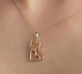 Gold Heart Body Cat Pendant