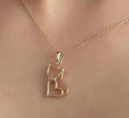 Gold Heart Body Cat Pendant