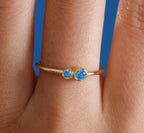 Couple Gold Birthstone Ring