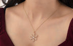 Gold Flower of Life Birthstone Pendant