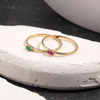 Dainty Gold Birthstone Ring