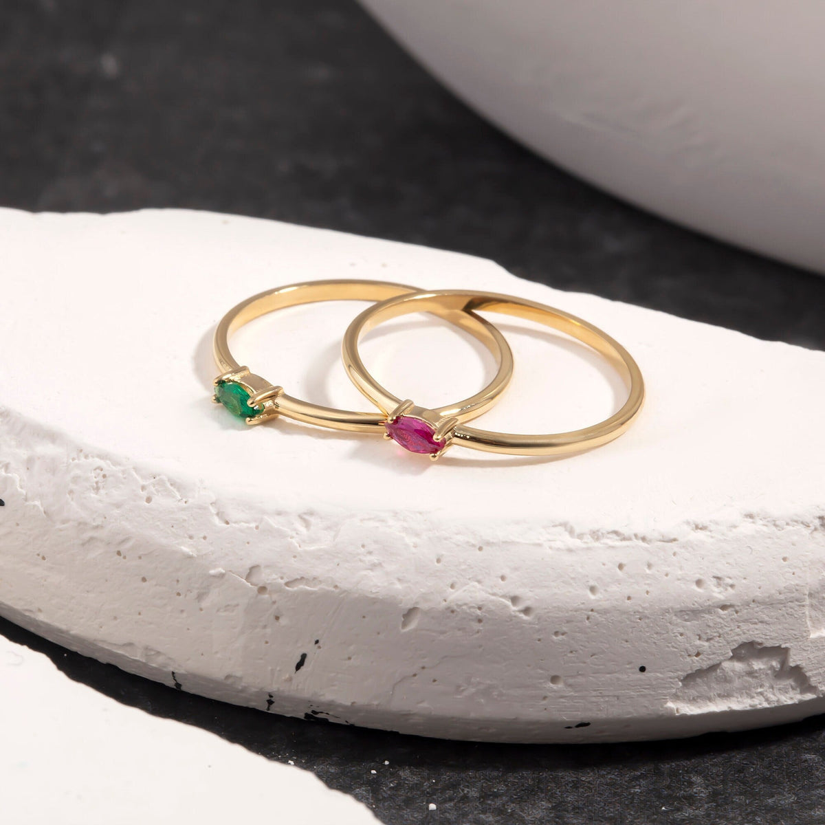 Dainty Gold Birthstone Ring