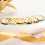 5 Stone Gold Birthstone Ring