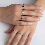Gold Oval Cut Birthstone Ring