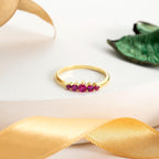 5 Stone Gold Birthstone Ring