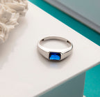 Emerald Cut Gold Birthstone Ring