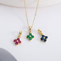 Gold Clover Birthstone Pendant