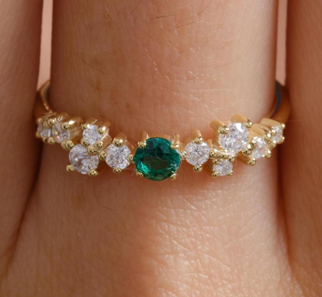 Oval Center Stone Gold Birthstone Ring