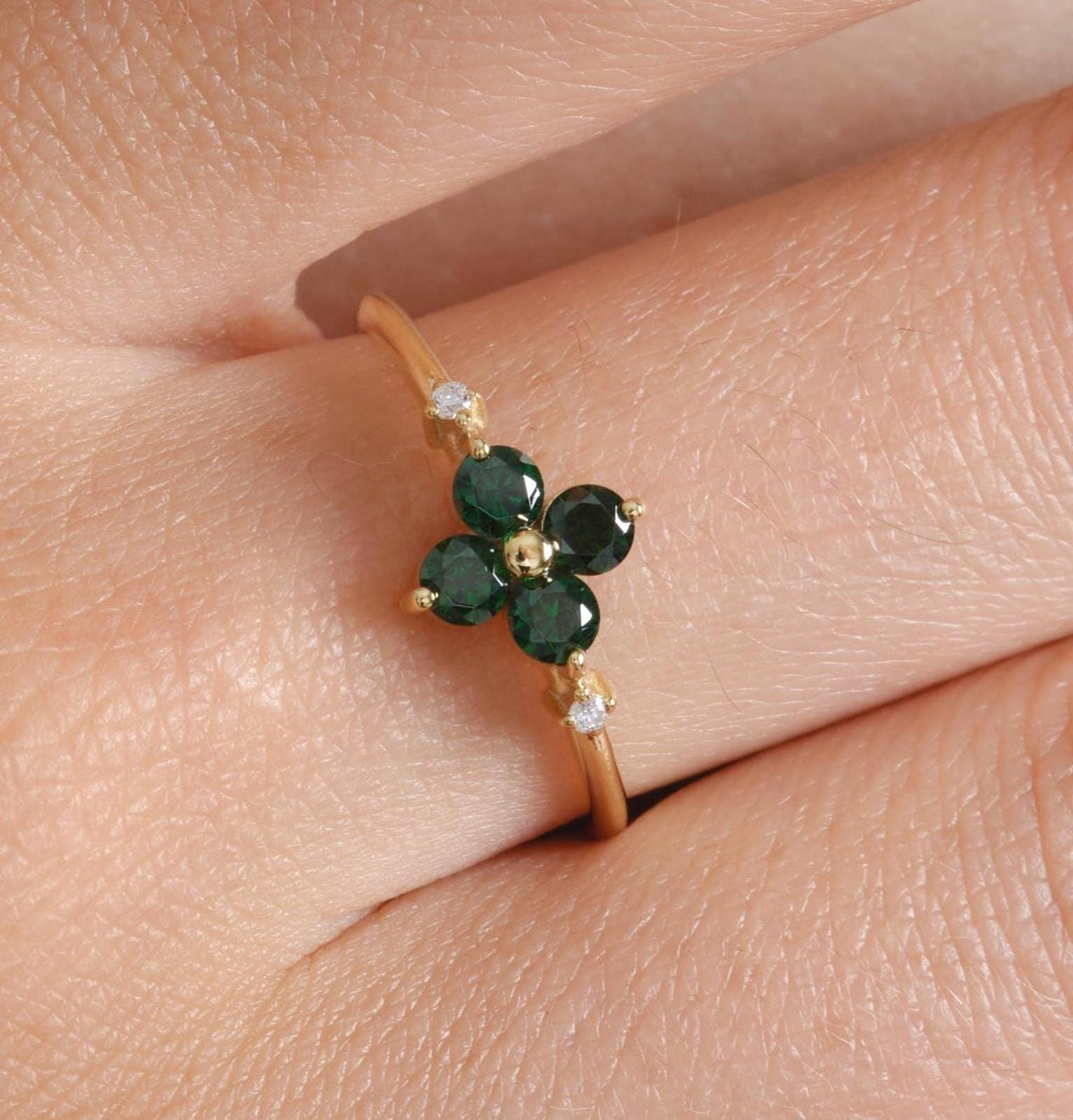 Clover Gold Birthstone Ring