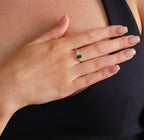 Round Cute Side Stone Gold Birthstone Ring