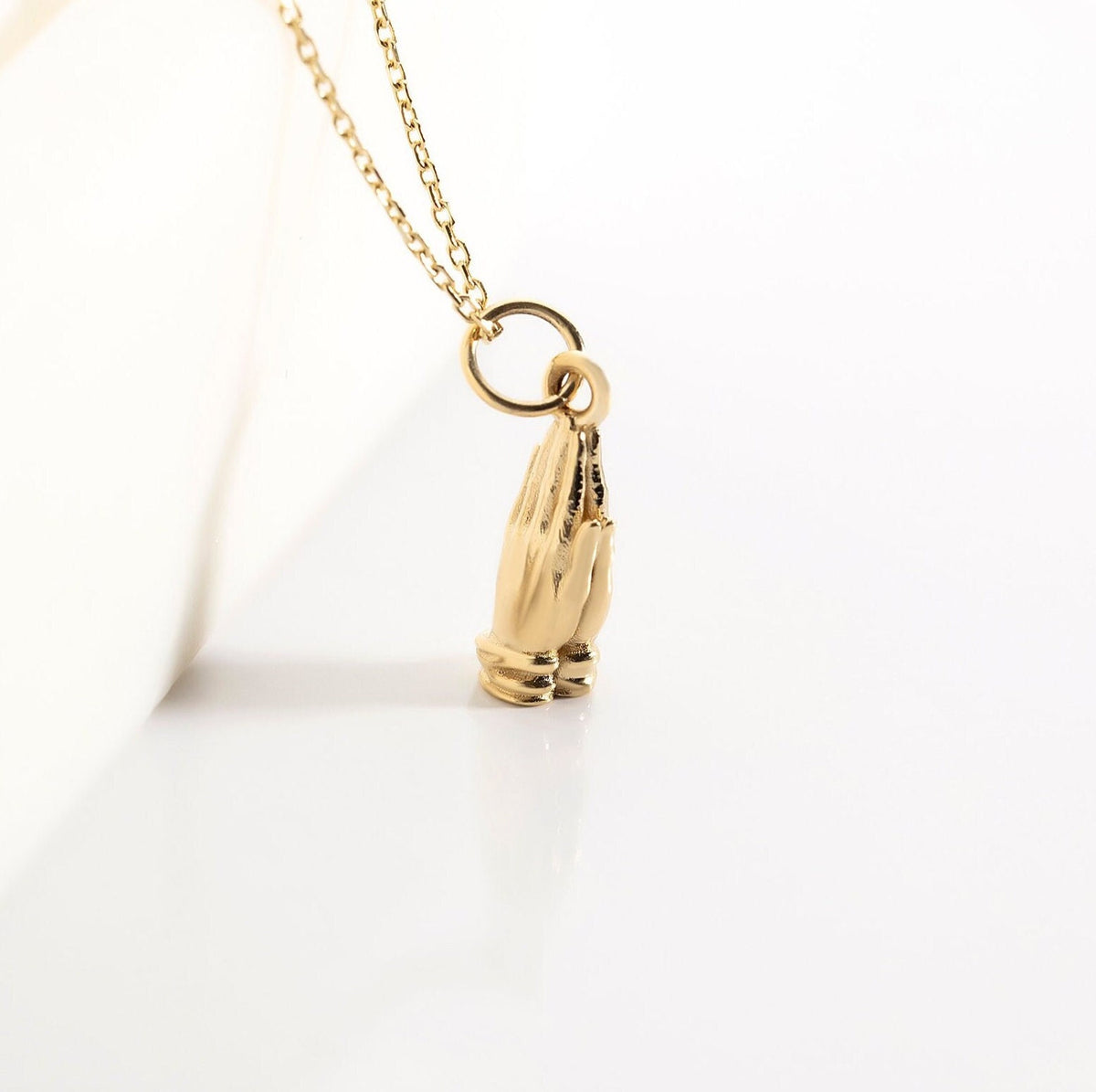 Gold Praying Hands Pendant