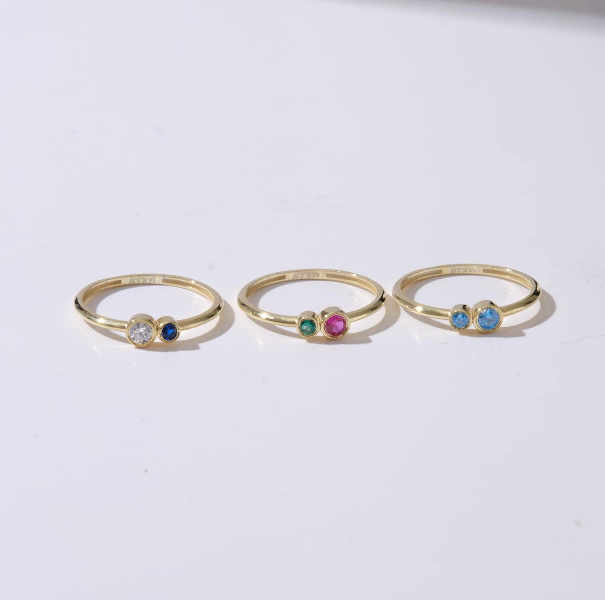 Couple Gold Birthstone Ring