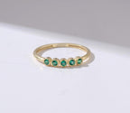 Dainty Round Cut Gold Birthstone Ring