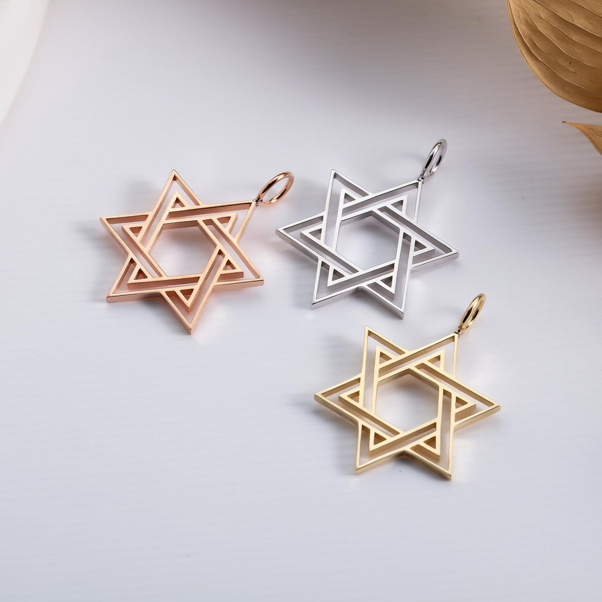 Gold Star of David Pendant