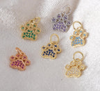 Gold Paw Birthstone Pendant