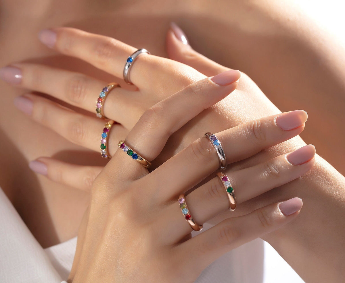 Family Gold Birthstone Ring